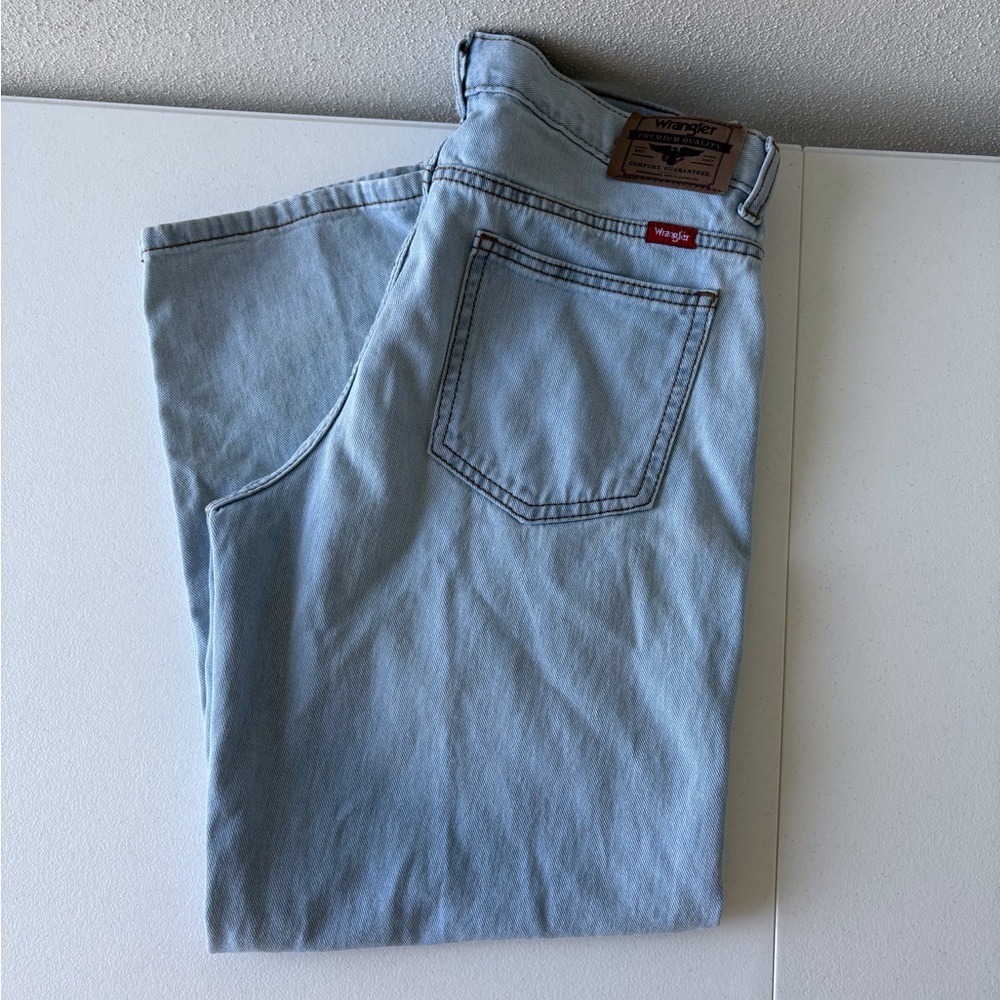 Wrangler Loose Fit Jeans Size 12 Husky Light Wash 100% Cotton School Casual Play